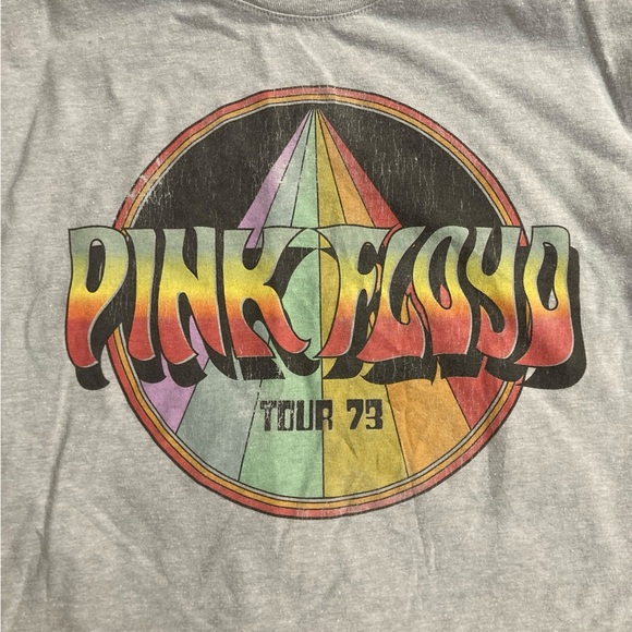 PINK FLOYD “1973” CROPPED GREY CONCERT TEE- T-SHIRT BY THE GAP- size XXS-14-16 - Picture 2 of 4